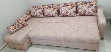 Угловой диван Comfort mebel CM-145295, 295х95 см, обивка велюр, бежевый