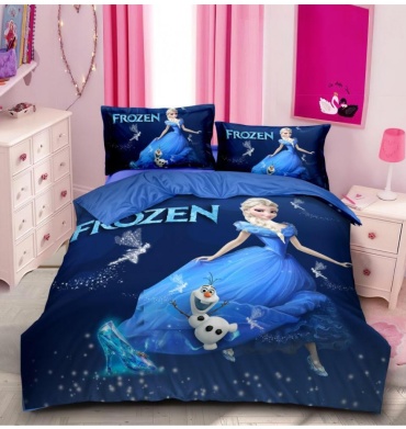 Комплект Home Textile Холодное сердце Эльза и Олаф 1.5-спальный сатин, : 50x70 см