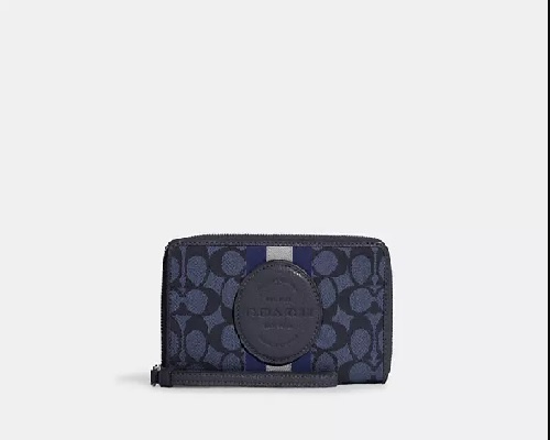 Кошелек Coach натуральная кожа синий