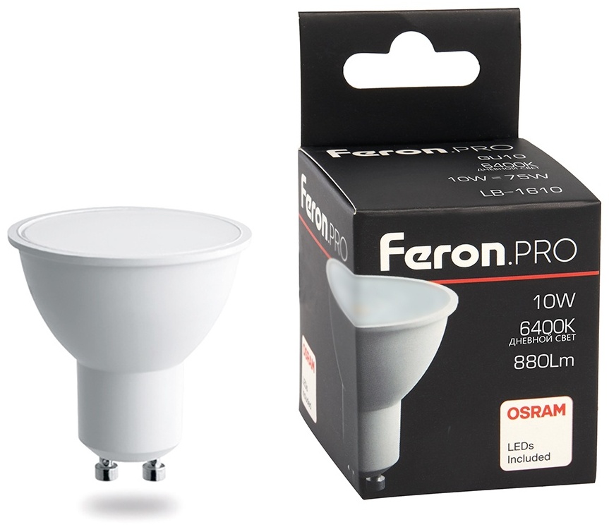 Feron 10W GU10, светодиодная, дневной белый