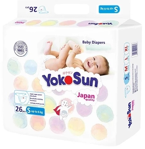 Купить Подгузники Yokosun S, 26 шт в кредит в Алматы – Kaspi Магазин