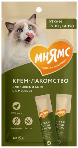 Мнямс суп утка, тунец 15 г 4 шт