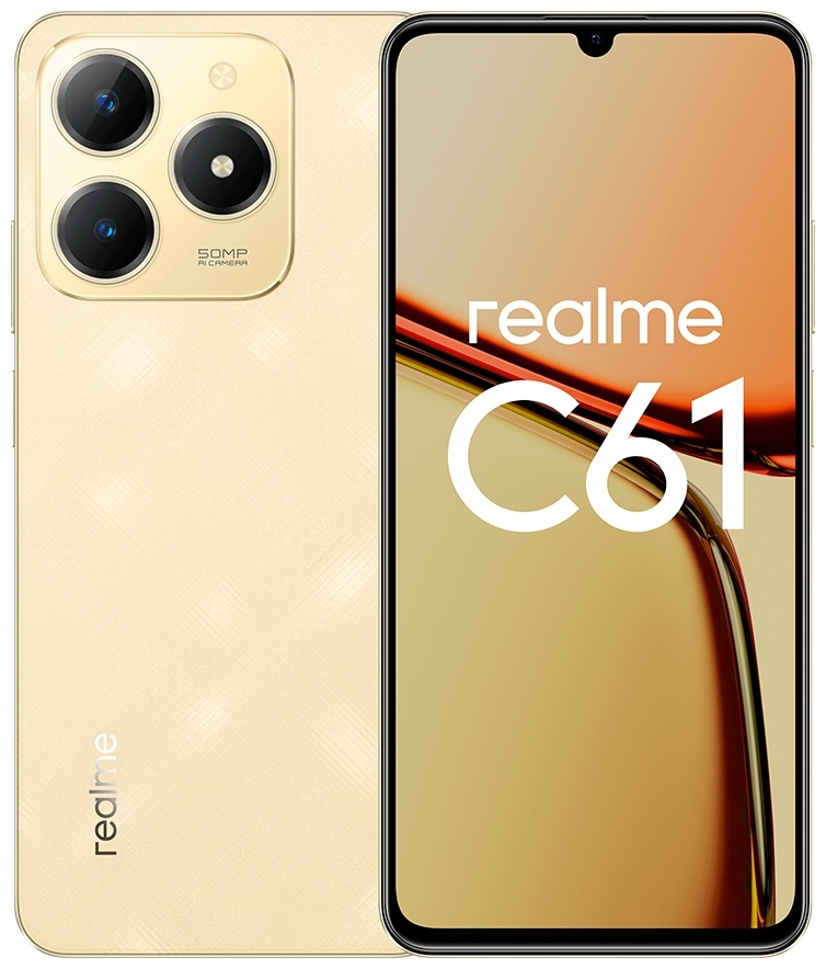 Купить Смартфон Realme C61 8 ГБ/128 ГБ золотистый в Алматы – Магазин на ...
