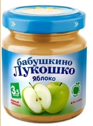 Детское пюре Бабушкино Лукошко яблоко 100 г, с рождения