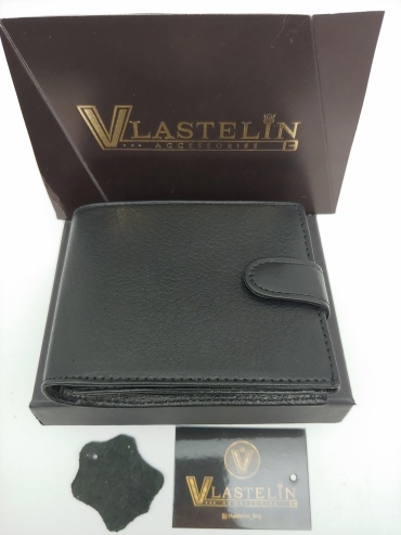 Портмоне Vlastelin металл, натуральная кожа черный, красный