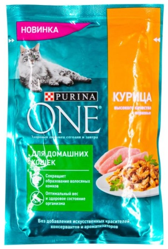 Purina One кусочки в соусе курица, морковь 75 г 1 шт
