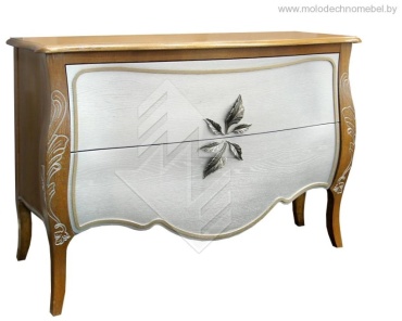 Комод Молодечномебель Трио, 133x58x88 см, белый, коричневый