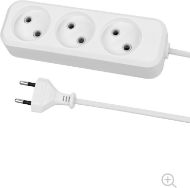 Удлинитель TDM ELECTRIC Удлинитель 3 гнезда, 3 метра, б/з, 10 А, 2300 Вт, белый, НАРОДНЫЙ У-32015 3 м