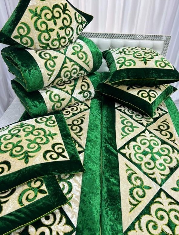 Adil Textile комплект корпе с подушками 230x80, вата, зеленый