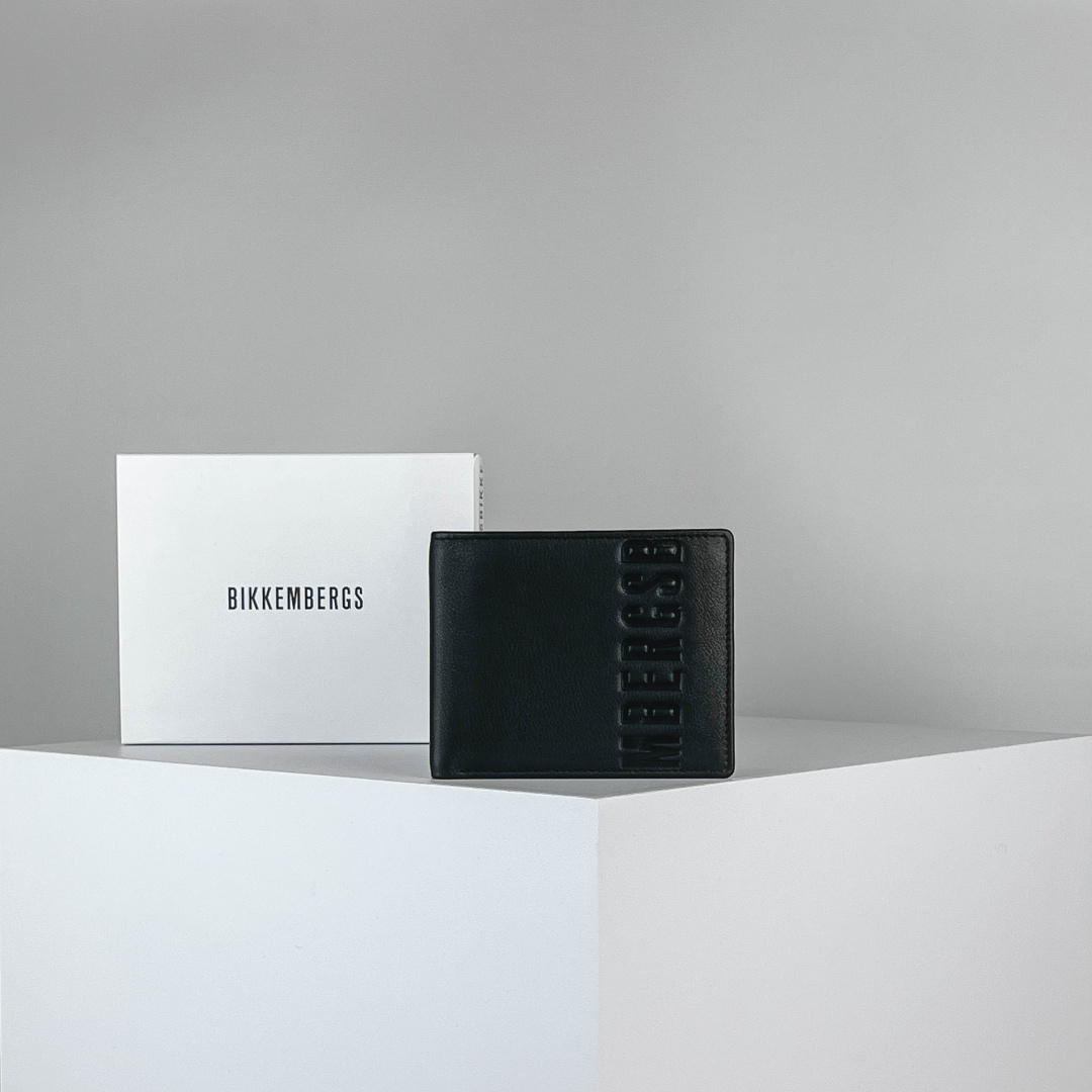 Портмоне Bikkembergs натуральная кожа черный