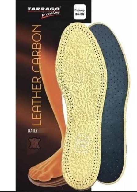 TARRAGO стельки Leather Carbon/art.IL1001 размер 35-36, для спортивной обуви, классические, для рабочей обуви