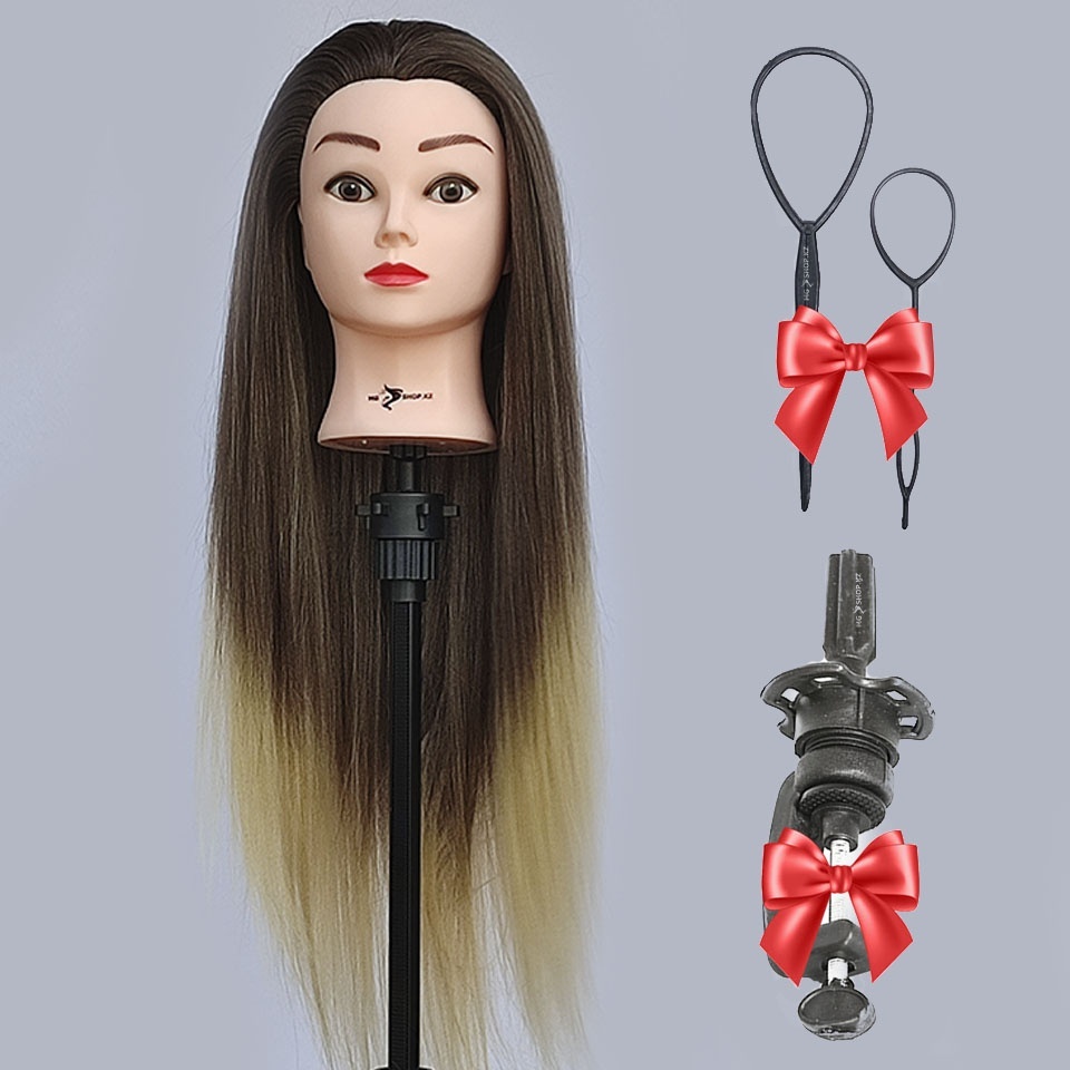 Манекен учебный для парикмахеров Mgshop.Kz женский, волосы искусственные русый омбре, 65 см