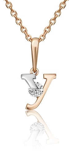 Подвеска PLATINA 03-3119-У-501-1111-38 вес 0.58 г золото, фианит