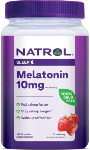Natrol Melatonin, Strawberry, 5 мг пастилки 140 шт