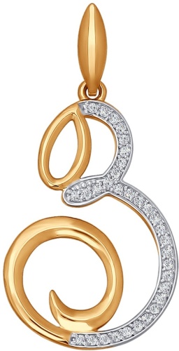 Подвеска LUXOR JEWELRY LUXOR 034703_1,62 вес 1.62 г золото, фианит