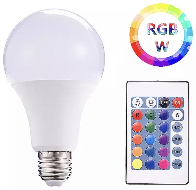Лампочка 10W E27, светодиодная, RGB