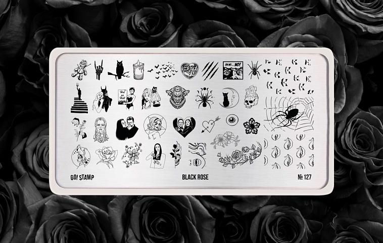 Go! Stamp пластины 127 Black rose