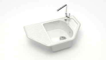 Кухонная мойка Marrbaxx Рики 80х50х17.5 см, искусственный камень, тон белый лед