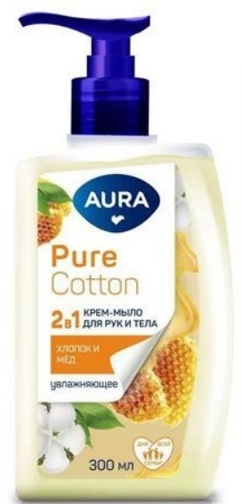 Жидкое мыло туалетное AurA Pure Cotton 300 мл