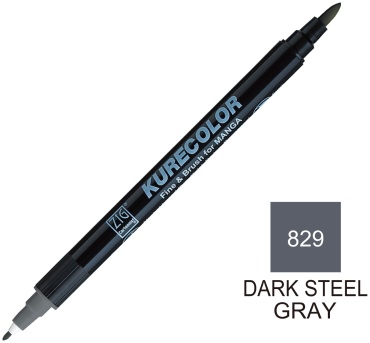 Маркер ZIG Fine & Brush for Manga Цвет: Dark steel gray