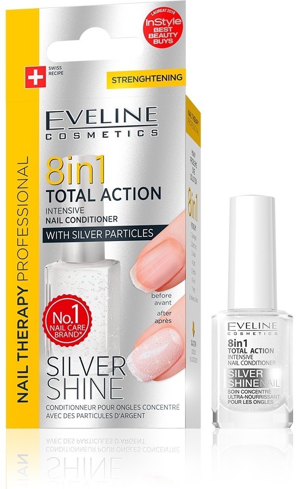 Купить Eveline Cosmetics лак 8в1 Silver Shine прозрачный 12 мл в кредит ...