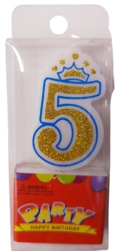 Свеча PARTY цифра 5, 1 шт 7 см