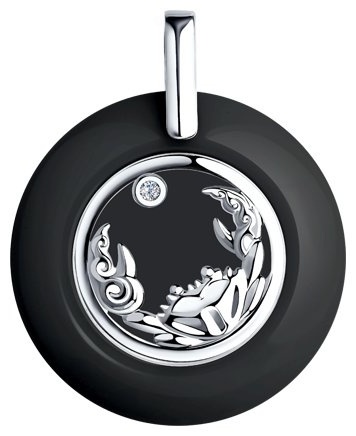 Подвеска Diamant 94-130-01253-1 вес 6.02 г серебро, фианит, керамика