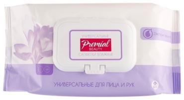 Влажные салфетки Premial Beauty Экстракт крокуса 100 шт
