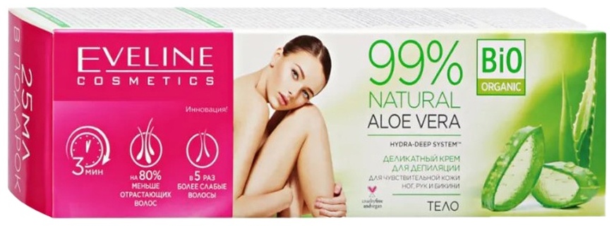 Купить Eveline Cosmetics Natural Aloe Vera крем для депиляции 125 мл в ...