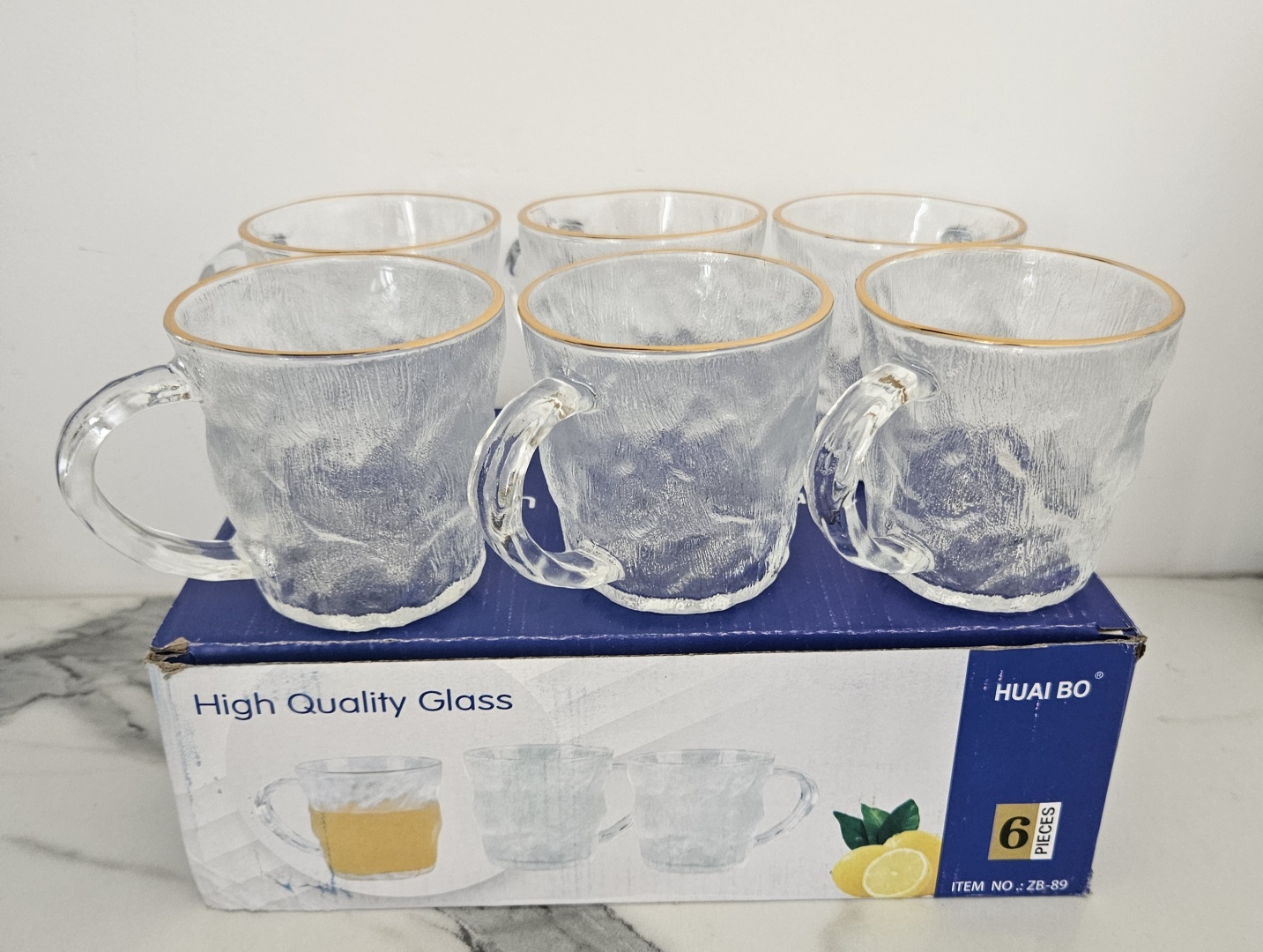 Набор кружек High Quality Iceberg, 308 мл, жаропрочное стекло, 6 шт.