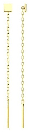 Серьги-цепочки Diamant 53-123-00728-1 вес 0.7 г золото, без вставок