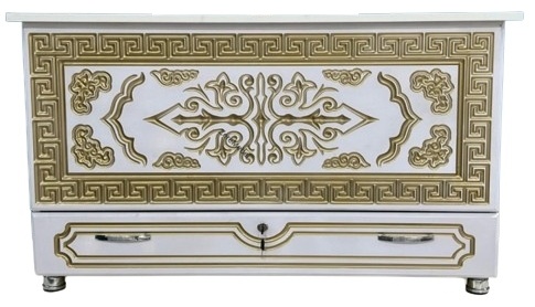 Сундук A STEEL 305290292 белый, золотистый 100 л
