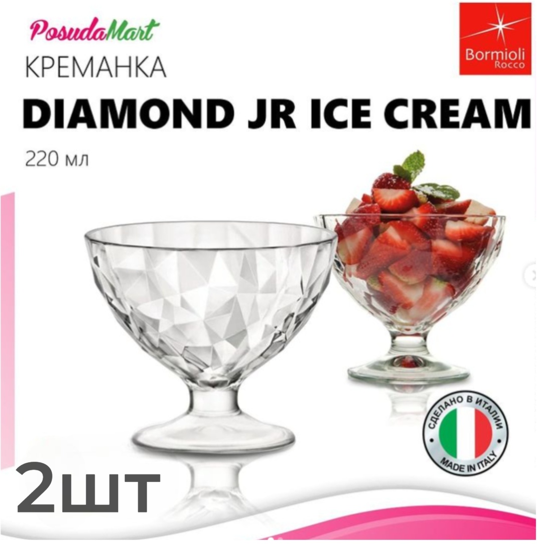 Bormioli Rocco креманка 302253 круглая 2 шт, закаленное стекло