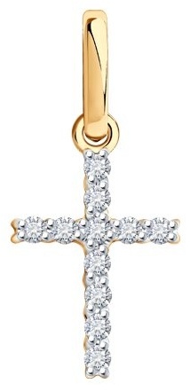 Крестик Diamant 51-230-02047-1 вес 0.57 г золото, бриллиант