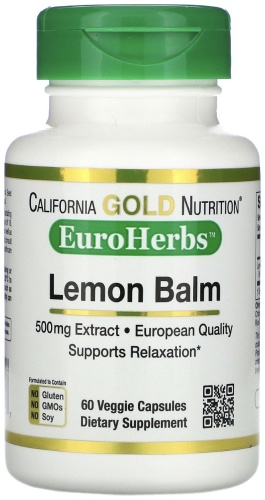 California Gold Nutrition Экстракт мелиссы, европейское качество 500 мг 60 капсул