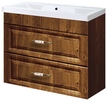 Тумба с раковиной Vako 17505, 76x50x43 см, коричневый, темно-коричневый