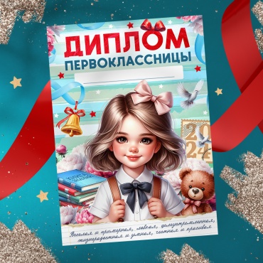 Грамота Диплом первоклассницы А5 1 шт