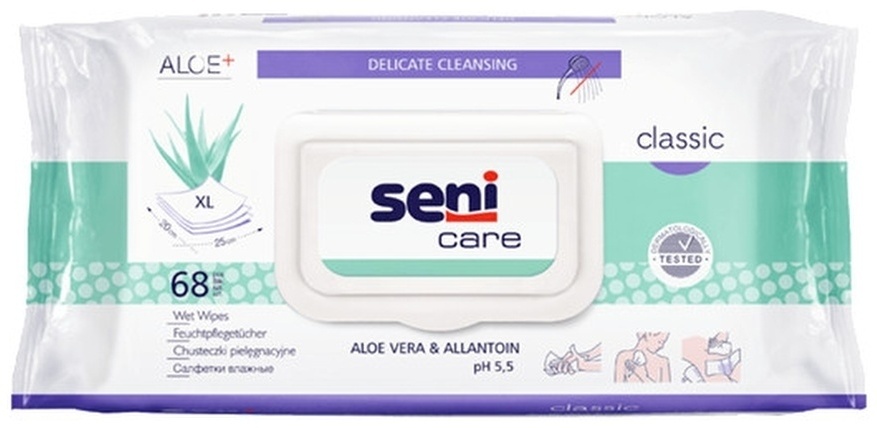 Влажные салфетки Seni Aloe Vera & Allantonion 68 шт
