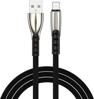 Кабель USB 2.0 (M), Lightning (M), 1 м, черный