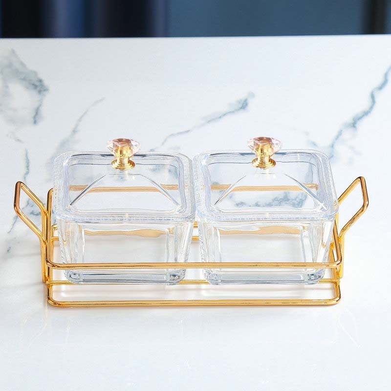 Luxe Decor менажница двухъярусная с крышкой 041 квадратная 2 шт