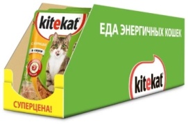 Kitekat кусочки в соусе курица 85 г 28 шт