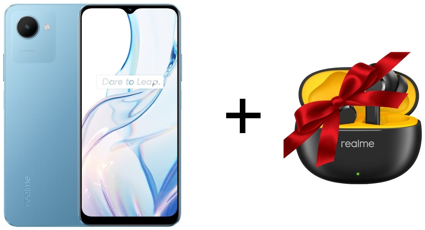 Смартфон Realme C30S 2 ГБ/32 ГБ голубой + подарок