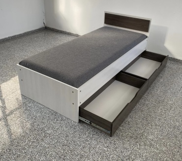 Кровать Ailun furniture Milan zh-909, 90x200 см, коричневый, белый