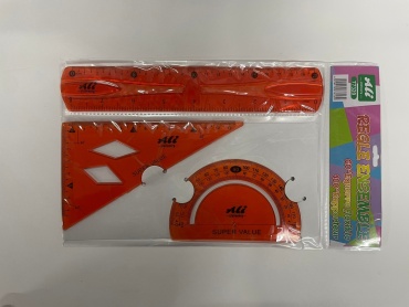 Regle ensemble 6998419876269, 20 см, 3 шт, пластик, оранжевый