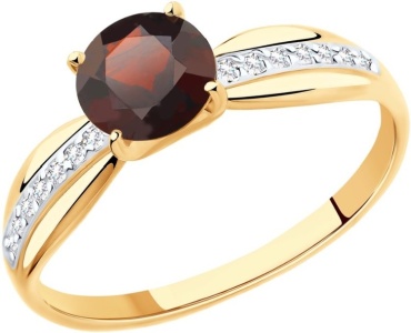 LUXOR JEWELRY LUXOR 715948 17,5 размер 17.5 вес 1.61 г золото, фианит, гранат