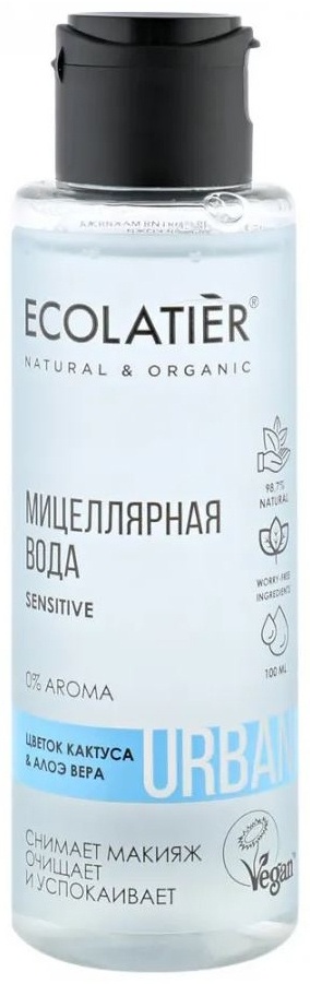 Ecolatier Urban Цветок кактуса и алоэ вера мицеллярная вода 100 мл