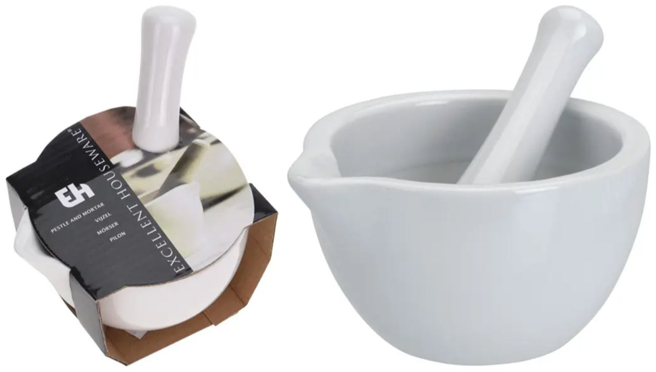 Ступка с пестиком Koopman 10x10x10 см, фарфор