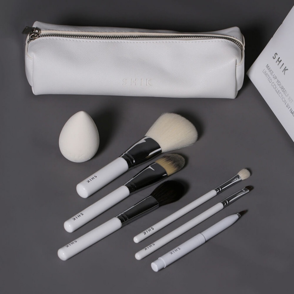 Shik набор кистей для макияжа Сам себе визажист Make-up yourself kit белый,серый, 6 шт
