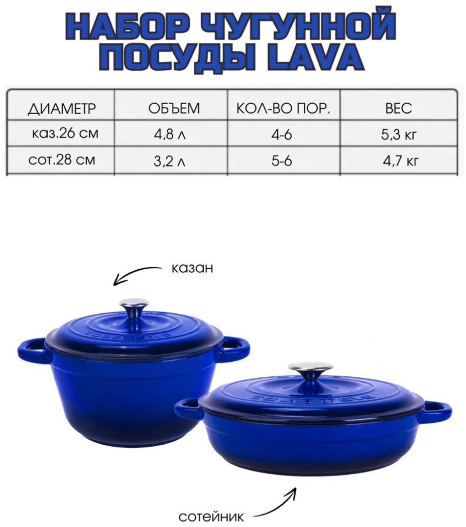Lava набор посуды LV Y TC 26 YK3, LV Y ST3 28 YK3 4 в 1