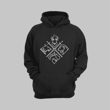 Худи Black and White черный